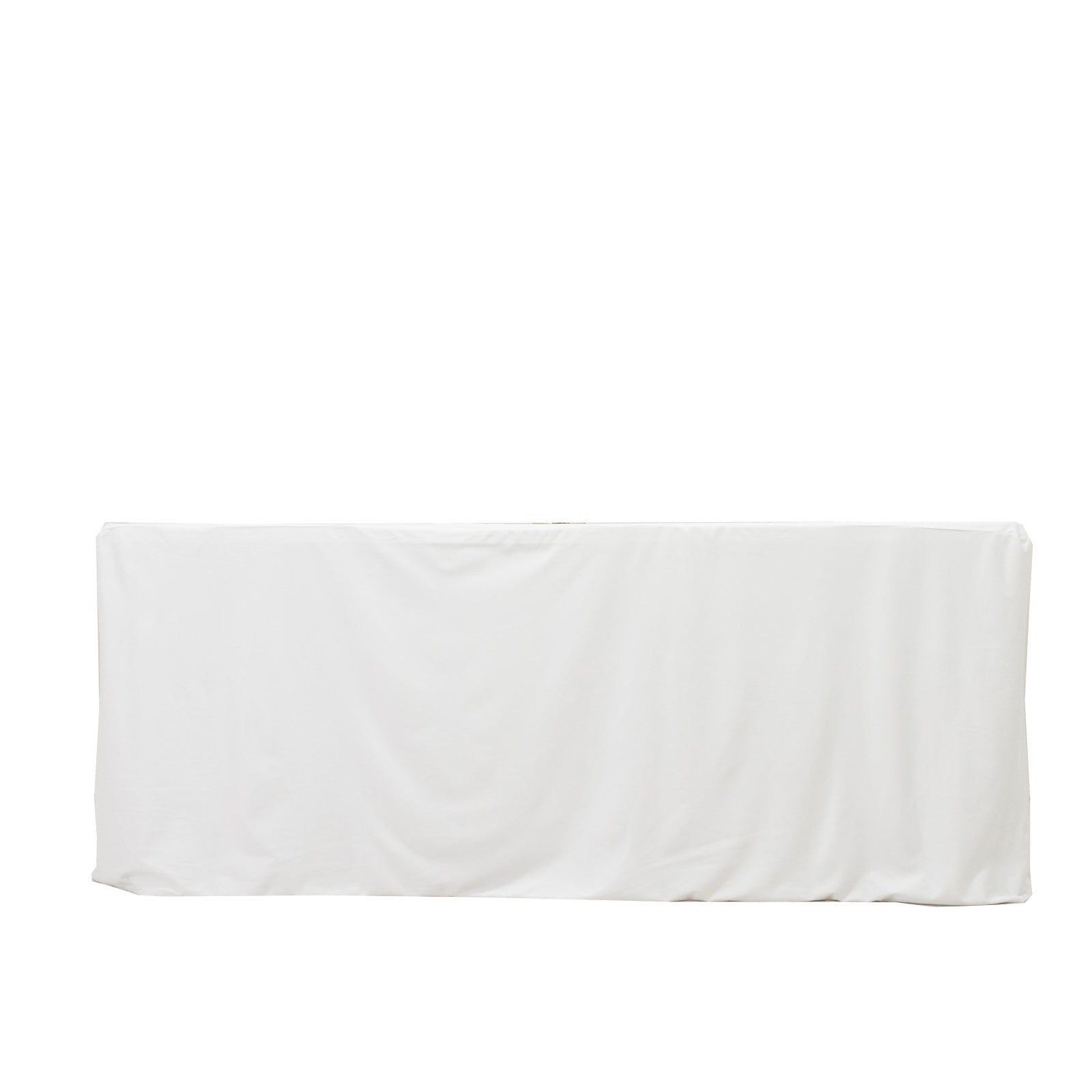 6ft Scuba Rectangular Fitted Tablecloth White – Wrinkle-Free, Stain Resistant