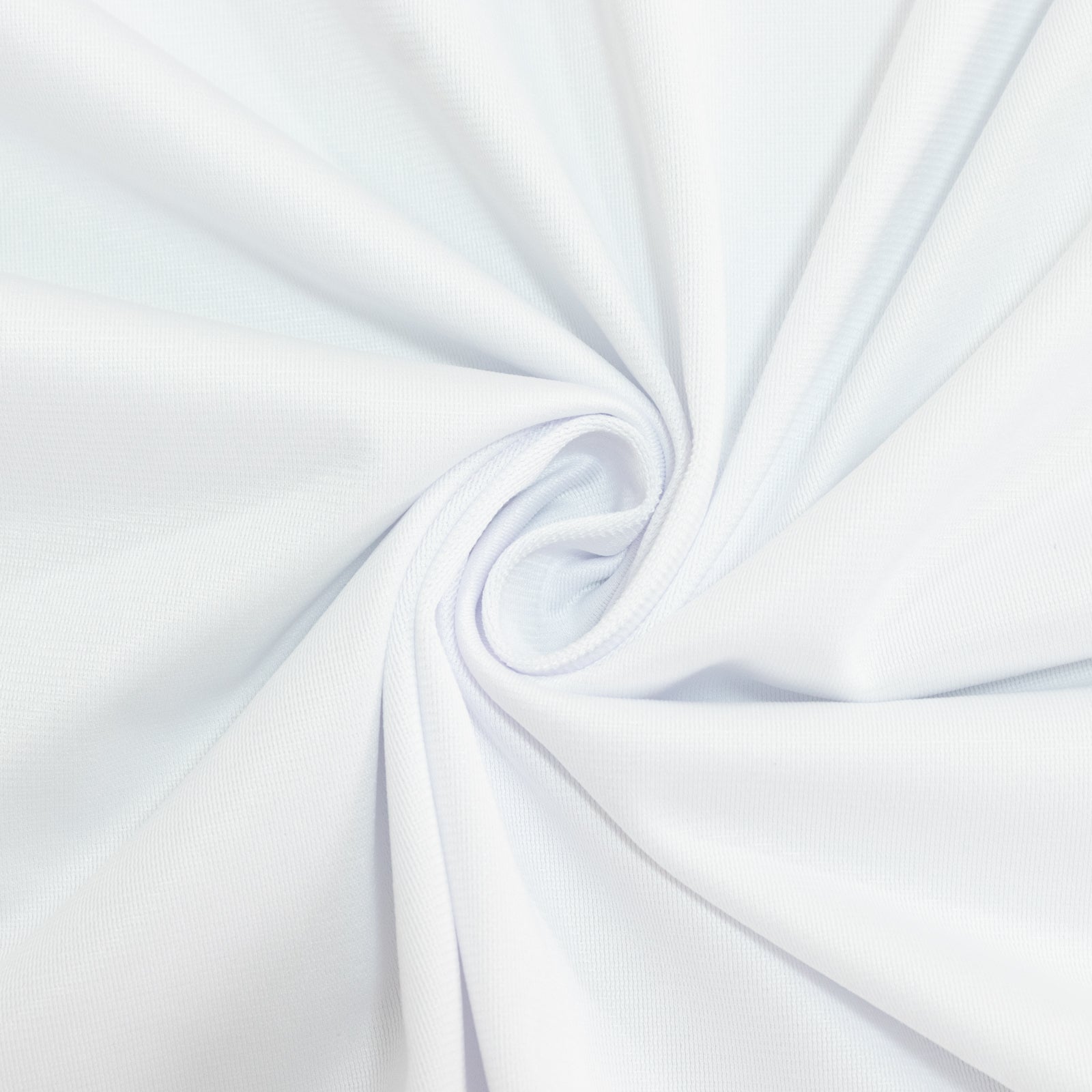 6ft Scuba Rectangular Fitted Tablecloth White – Wrinkle-Free, Stain Resistant