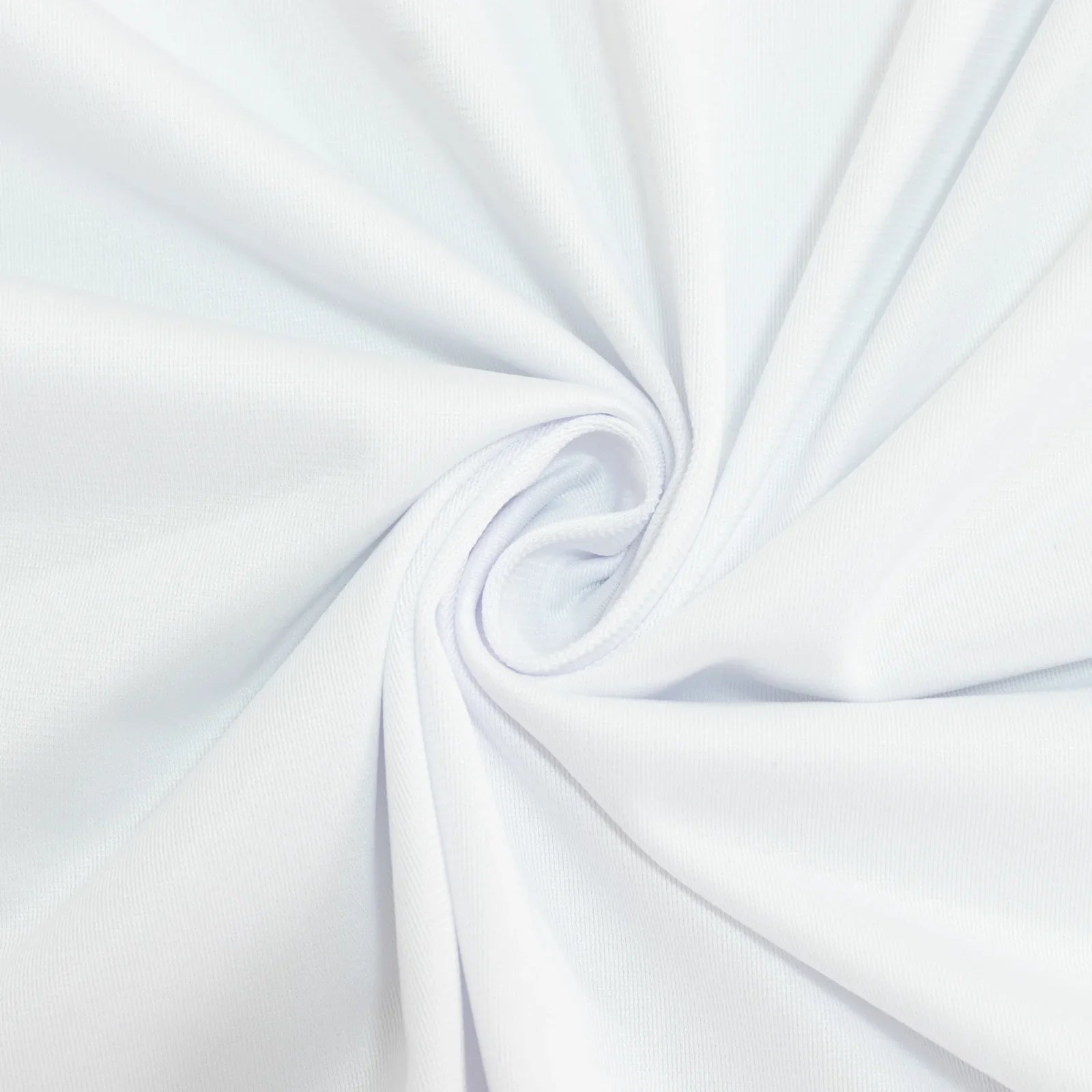 8ft Scuba Rectangular Fitted Tablecloth White – Wrinkle-Free, Stain Resistant